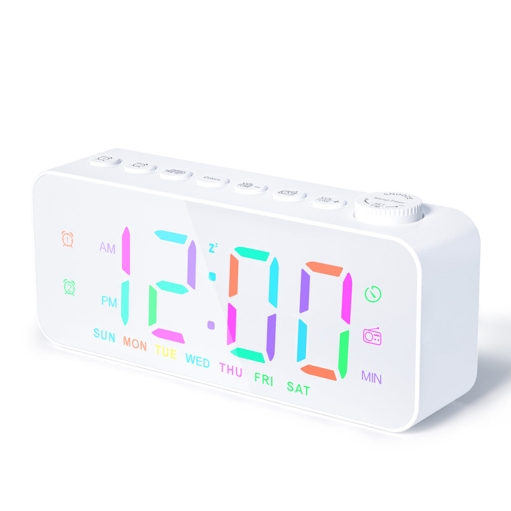 Digital Alarm Clock White