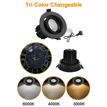 13W 1150 lumens ,Tri-Color Dimmable LED Downlight, Dia 102mm - salelink.co.nz