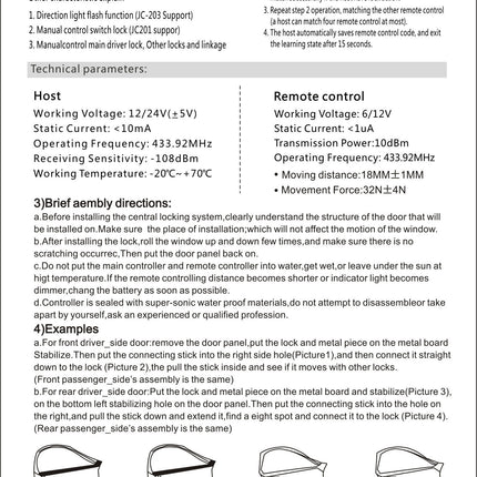 Remote Auto Car Control Keyless Entry Central Door Lock Locks Locking Kit System - salelink.co.nz
