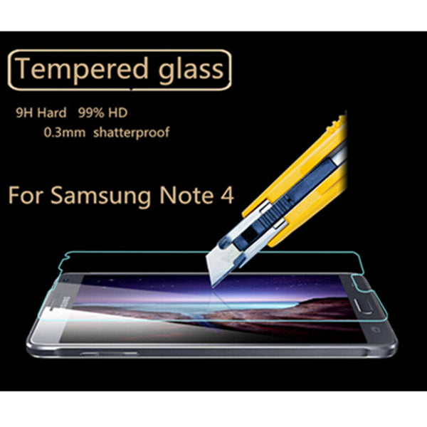 3x Samsung Note 4 Tempered Glass Screen protector