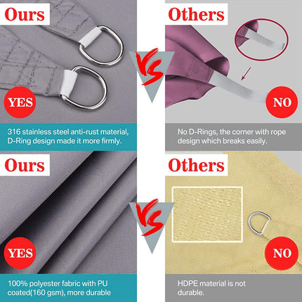 Shade Sail Waterproof 3x3x3m