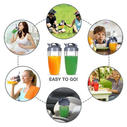 6pcs 32oz Cups & Resealable Lids & Gaskets Set for NutriBullet 900W/600W - salelink.co.nz