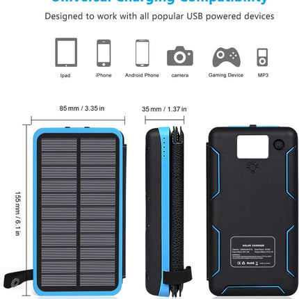 Solar Power Bank with 4 Panels 25000mAh - salelink.co.nz
