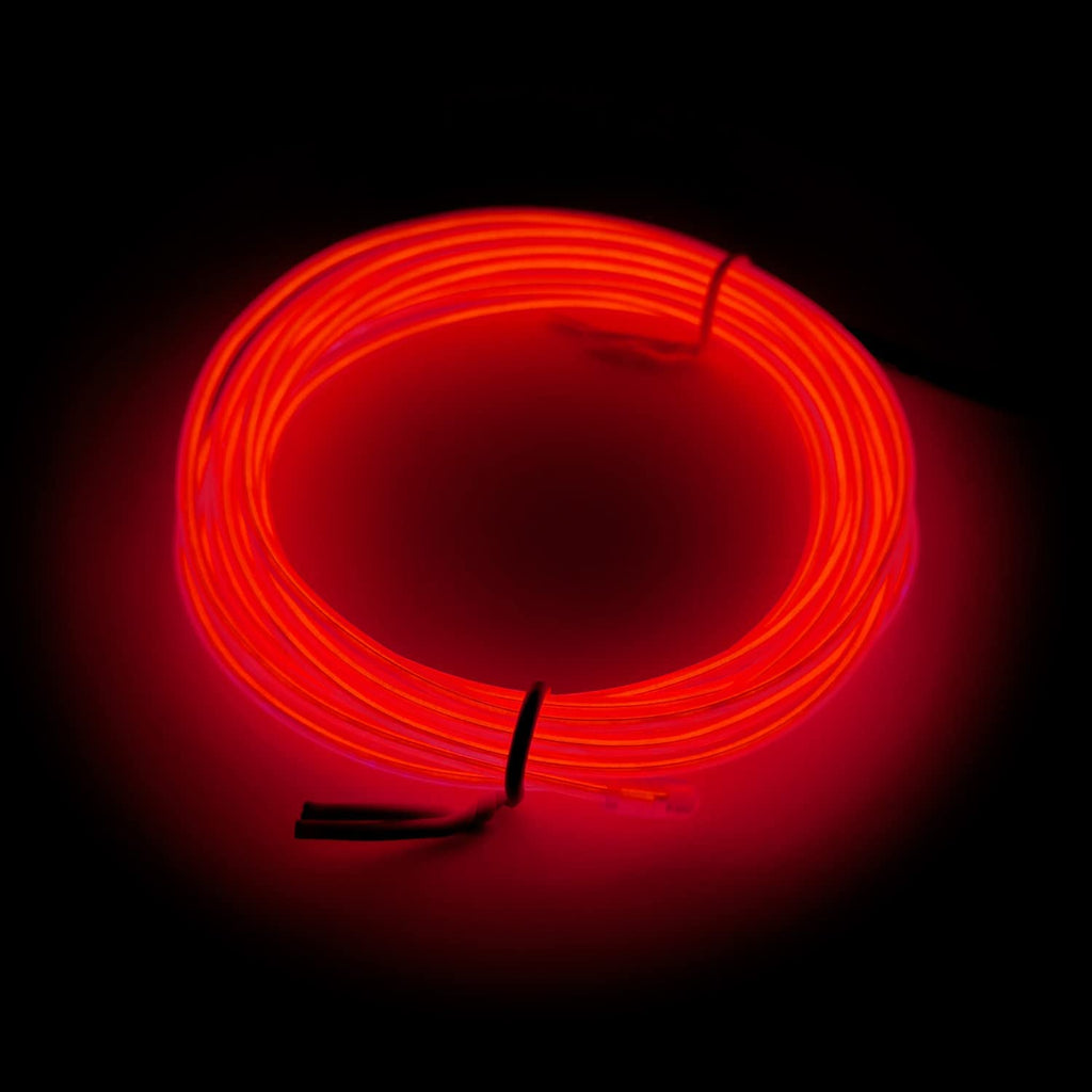 Red 3M Battery Operated Neon LED Lights Glow EL Wire