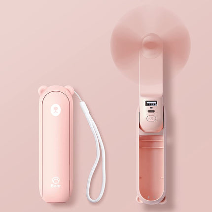 Handheld Mini Fan Portable USB Pocket Fan with Power Bank, Flashlight