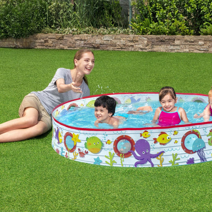 Bestway 1.52m x 25cm Kids Above Ground Pool Under-The-Sea Design