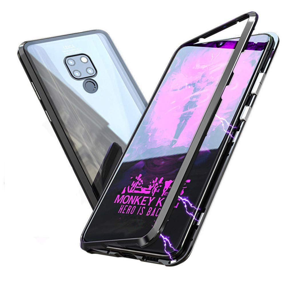 Huawei Mate 20 Case Ultra Thin Magnetic Metal Frame Tempered Glass Back Case - salelink.co.nz