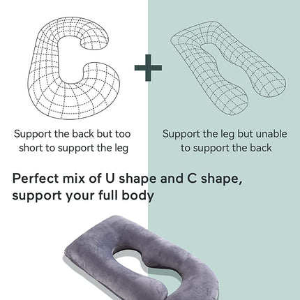 Pregnancy Pillow - Grey - salelink.co.nz