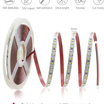 2835 12V 5M LED Strip Light Warm White 600LED - salelink.co.nz