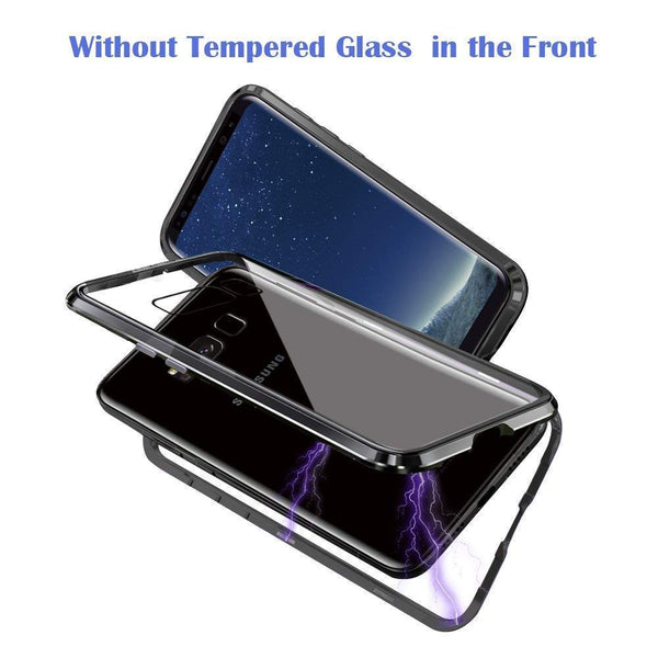 Samsung S8 PLUS Case Ultra Thin Magnetic Metal Frame Tempered Glass Back Case - salelink.co.nz