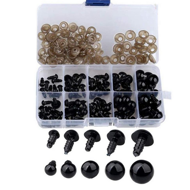100Pcs Plastic Toy Screw Eyes Kit for Doll - salelink.co.nz
