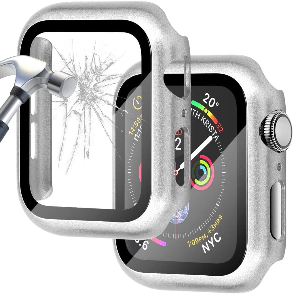 For Apple Watch 44mm Case+Tempered Glass Screen Protector Series