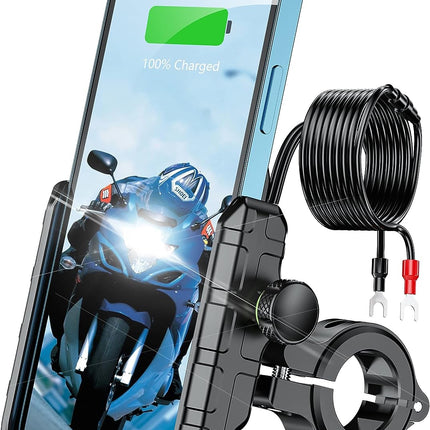 Motorcycle Motorbike Phone Mount Charger USB QC 3.0 36W Fast Charging Port