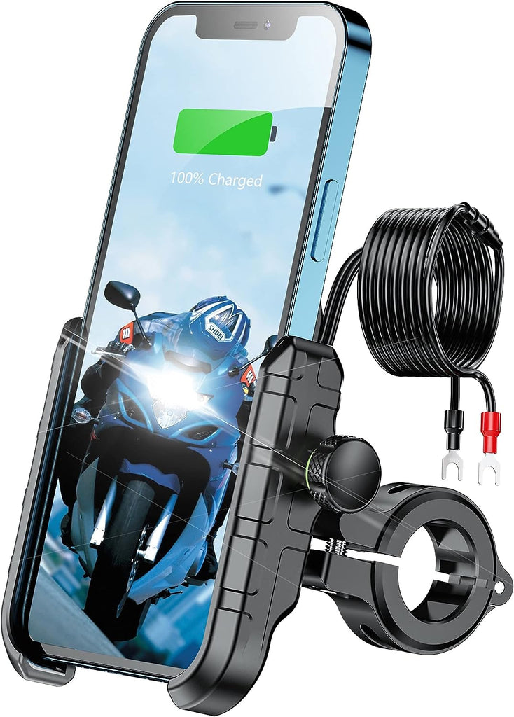 Motorcycle Motorbike Phone Mount Charger USB QC 3.0 36W Fast Charging Port