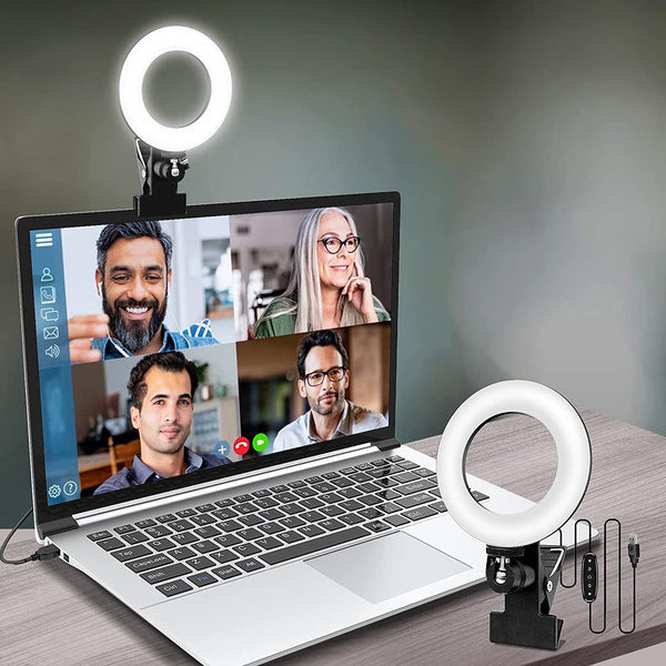 Clip Ring Light Webcam Lighting Zoom Laptop Work Video Conference