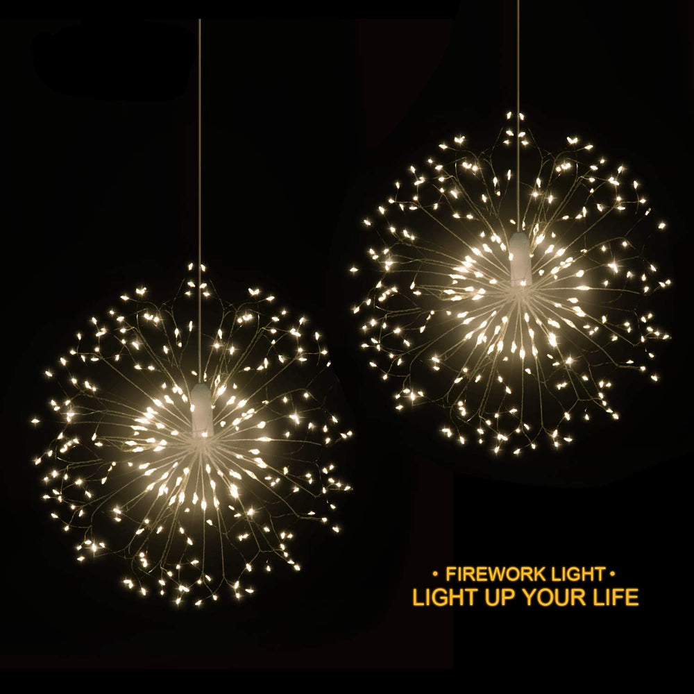 198 LED Hanging Starburst Firework Fairy String Light Lamp Party Xmas Decro