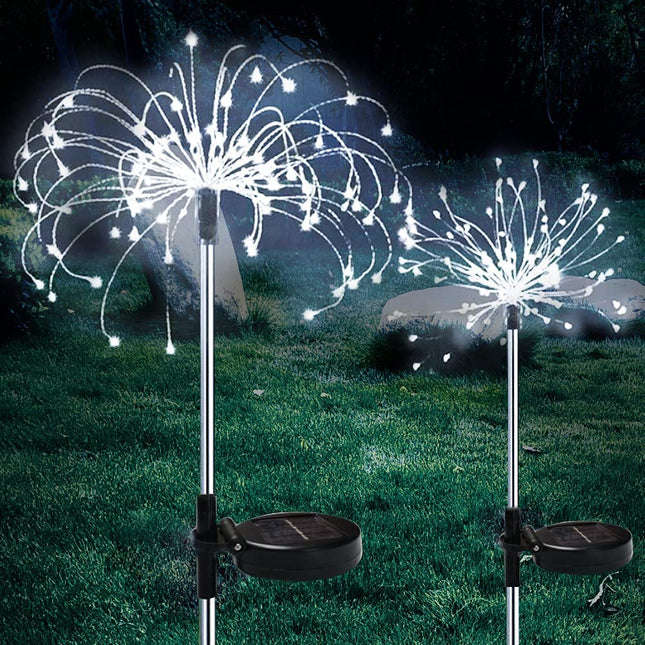 2 Pack Solar LED Firework Garden Light Waterproof LED Outdoor - salelink.co.nz
