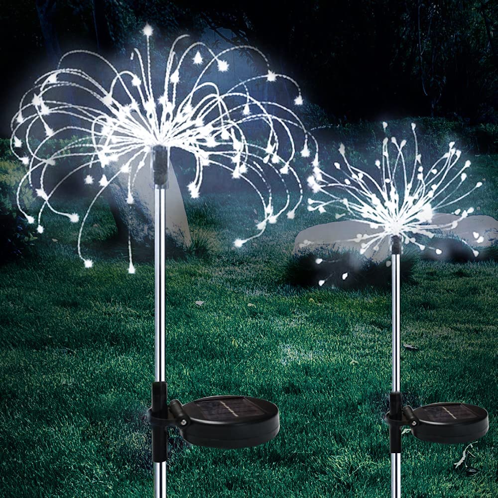 2 Pack Solar LED Firework Garden Light Waterproof LED Outdoor