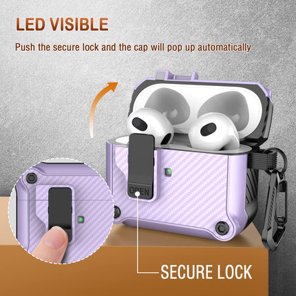 AirPods 3 Case Lock Clip, Armor Protective Hard TPU Case