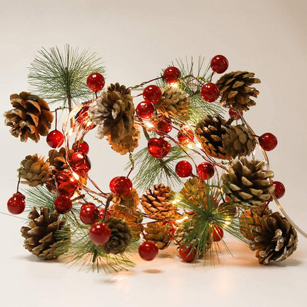 20LED Pine Cone Christmas Lights String Fairy Xmas Wire Battery Powered Home Decor - salelink.co.nz