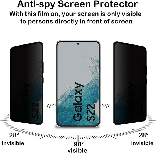 Samsung S22 Anti Spy Privacy Tempered Glass Screen Protector