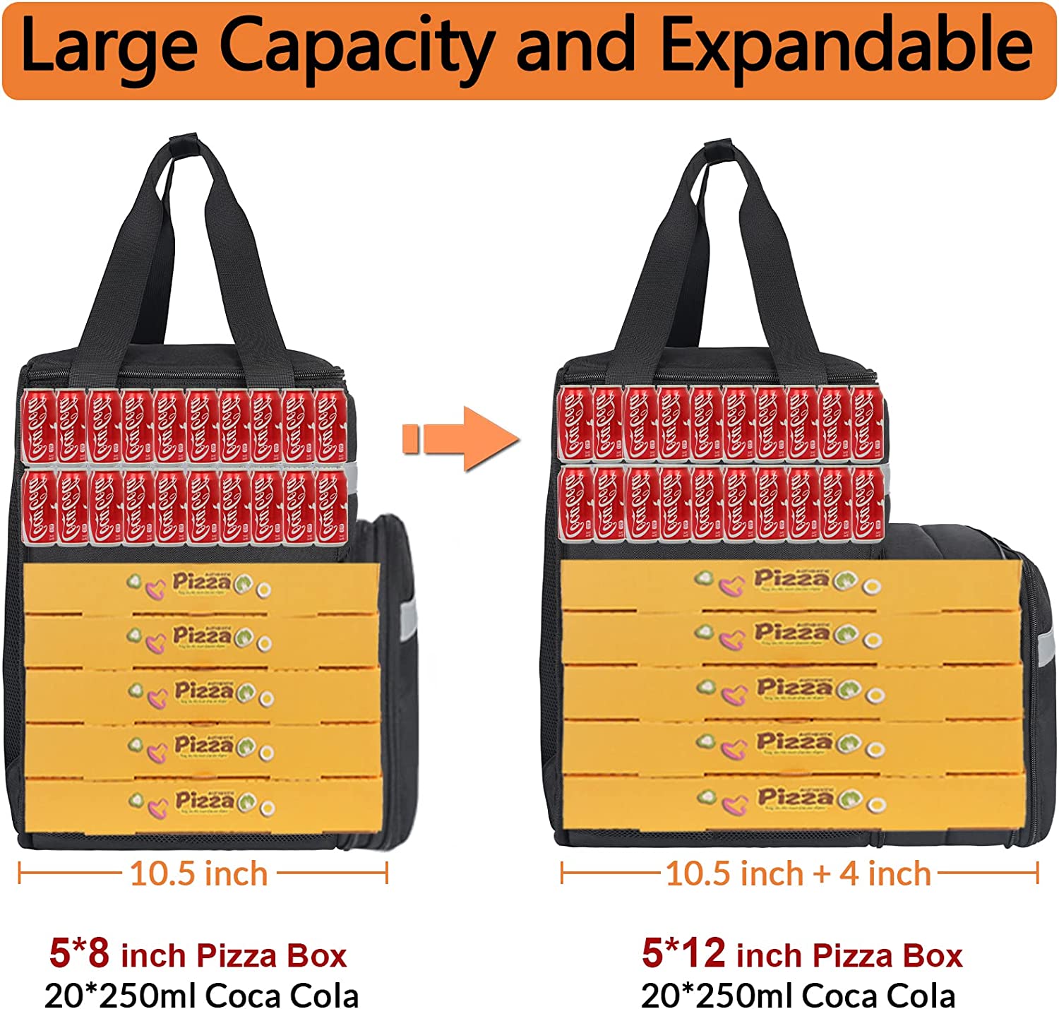 Food Delivery Backpack, Expandable Insulated Hot Pizza Bags salelink.co.nz