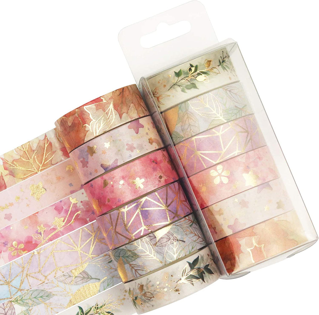 6 Rolls Gold Foil Washi Tape Set