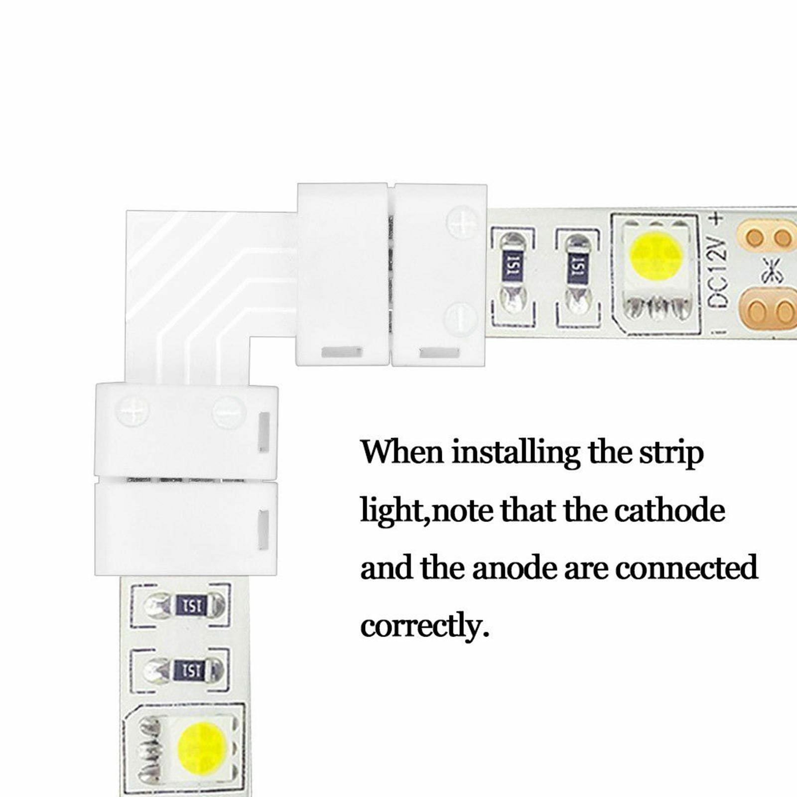 4X L Shape 5050 RGB LED Strip Light Corner Connector Adapter 90° Joint ...