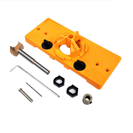 Concealed 35mm Cup Style Hinge Jig Boring Hole Drill Guide with Drill Bit Wood - salelink.co.nz