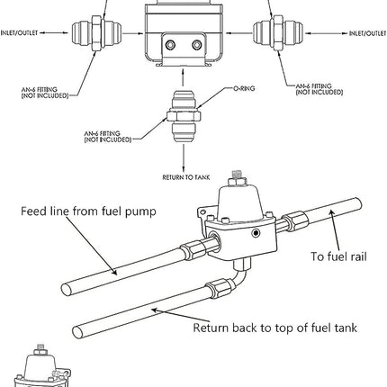 Universal Adjustable EFI Fuel Pressure Regulator Kit - salelink.co.nz