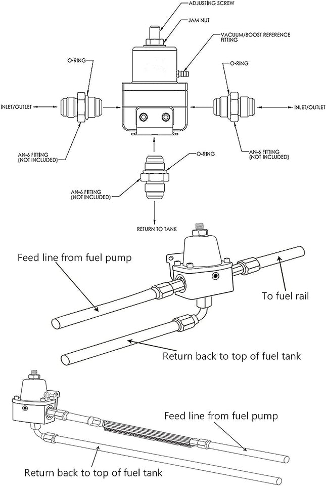 Universal Adjustable EFI Fuel Pressure Regulator Kit - salelink.co.nz