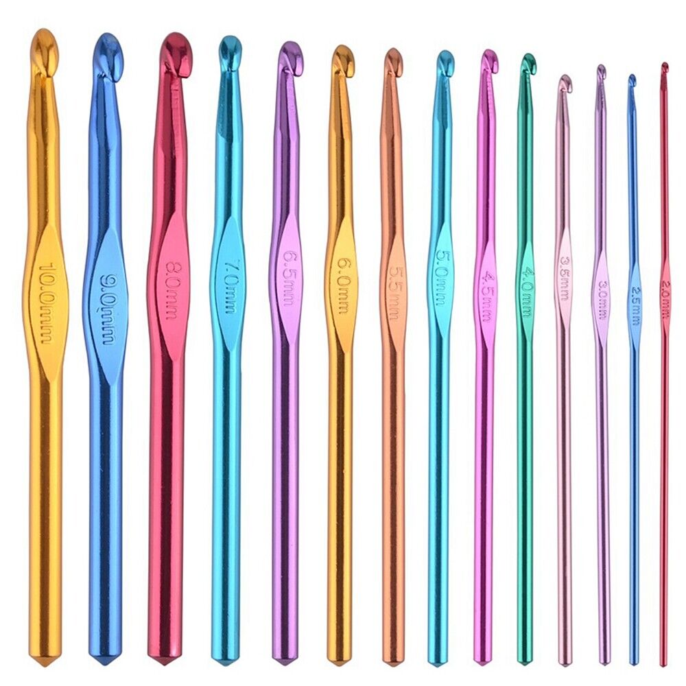 12Pcs Crochet Hooks Set Weave Yarn Knitting Needles Sewing Tools