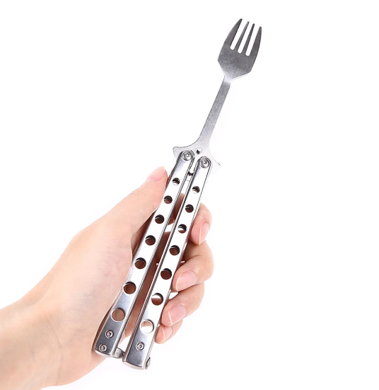 Butterfly Folding Fork Outdoor Tableware Camping Cooking Supplies