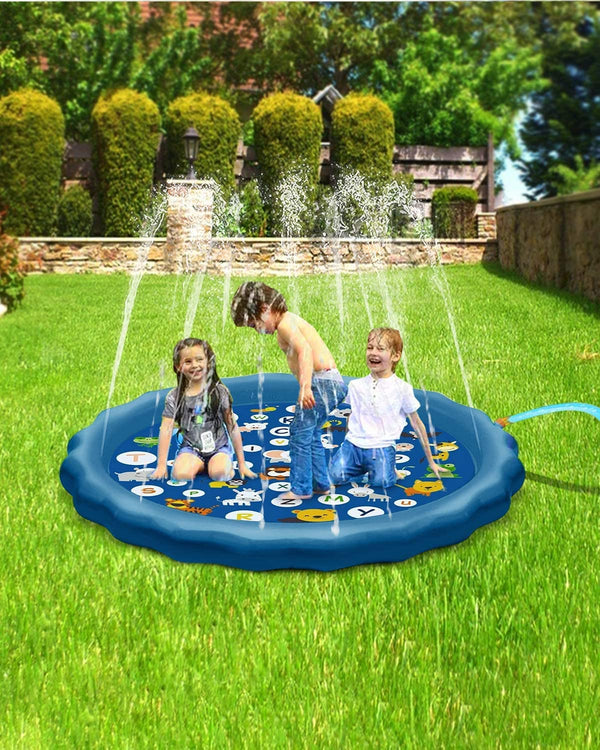 Pet Dog Sprinkler Splash Pad Mat Kids Water Play Spray Pool Toy 100cm