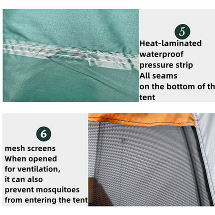 Camping Tent For 6-10persons 380x260x195cm Blue