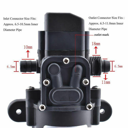60W 12V 80PSI Water Pump High Pressure 5L/Min Self-Priming Caravan Camping Boat - salelink.co.nz