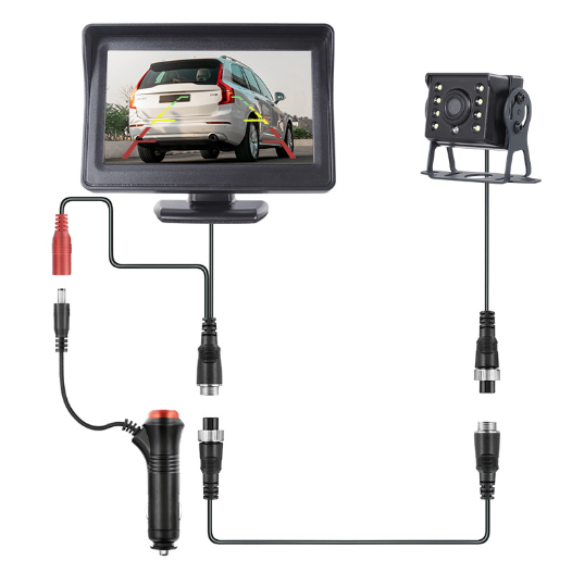 Reverse Camera 4.3'' Car Truck Caravan HD Monitor Reversing Cam