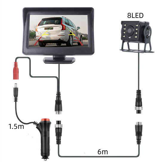 Reverse Camera 4.3'' Car Truck Caravan HD Monitor Reversing Cam
