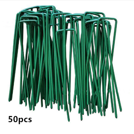 50PCS Synthetic Artificial Grass Turf Pins U Fastening Lawn Tent Pegs Weed Mat