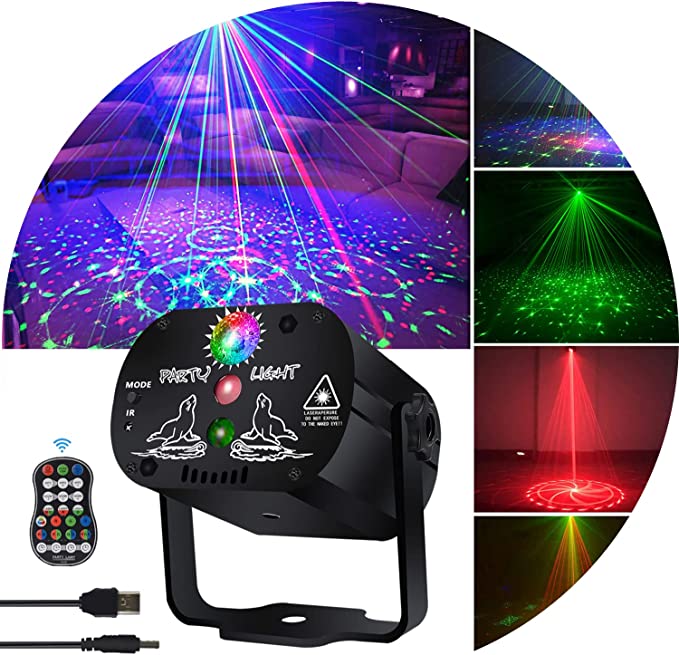 Projector LED RGB Laser Stage Light Party Lights Christmas Decoration