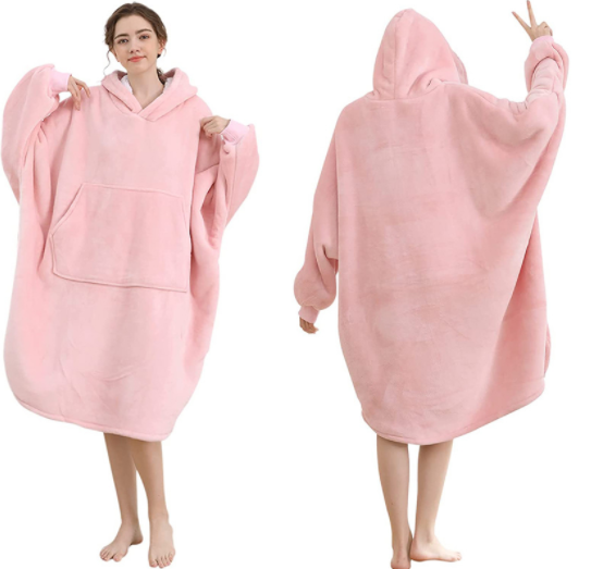Oversized Wearable Blanket Hoodie Pink