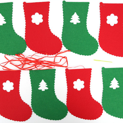 46PCS Merry Christmas Banner Decorations Bunting Sign
