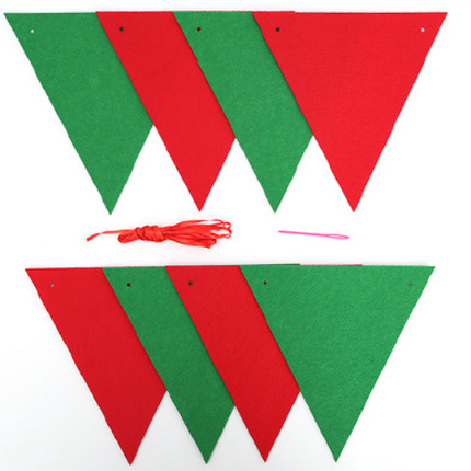 46PCS Merry Christmas Banner Decorations Bunting Sign