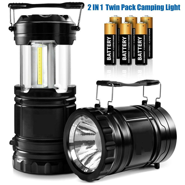 2PCS LED Camping Lantern Outdoor Light Torch