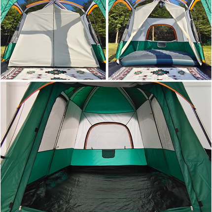 Camping Tent For 6-10Persons 380x260x195cm Coffee
