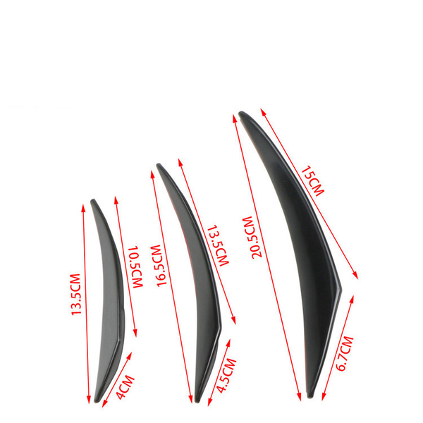 6Pcs Car Front Bumper Lip Splitter Fins Body Spoiler Canards Refit