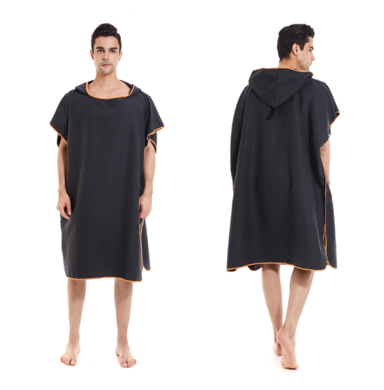 Unisex Microfiber Changing Robe Towel Quick Dry Hooded Surf Poncho Towel