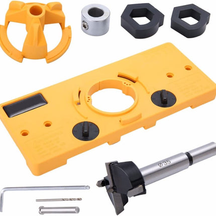 Concealed 35mm Cup Style Hinge Jig Boring Hole Drill Guide with Drill Bit Wood - salelink.co.nz