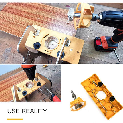 Concealed 35mm Cup Style Hinge Jig Boring Hole Drill Guide with Drill Bit Wood - salelink.co.nz