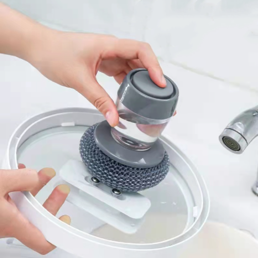 Kitchen Soap Dispensing Pot Cleaning Brush